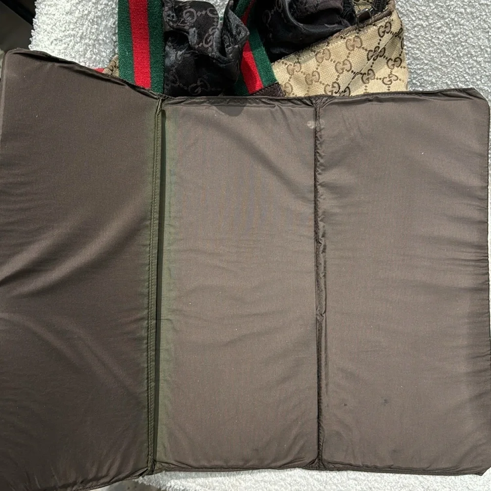 Gucci Vintage Monogram Canvas Tote Bag with Web Straps - Picture 8 of 8